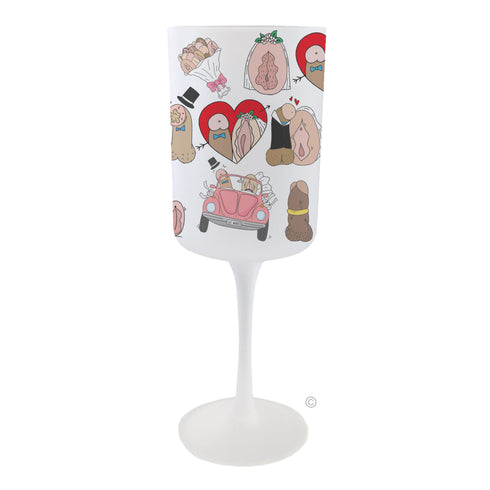 Mr & Mrs Wine Glass – Personalised Wedding Gift